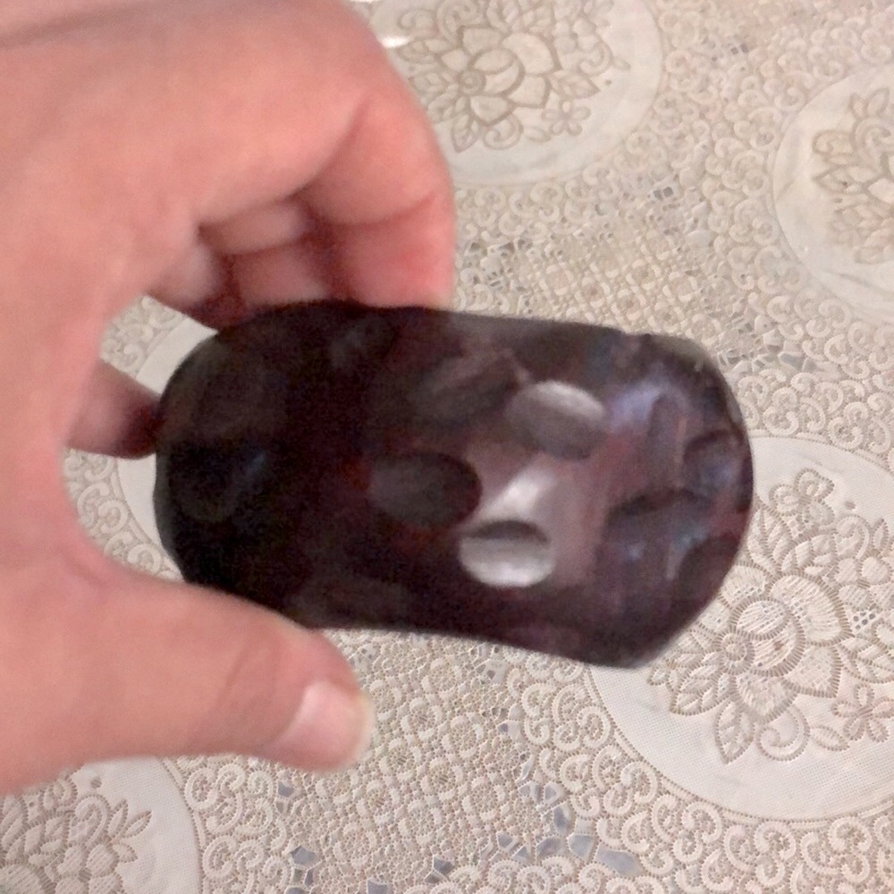Vintage polished wood brown asymmetrical bracelet